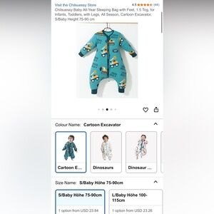 Cartoon Excavator Kids One Piece - Blue